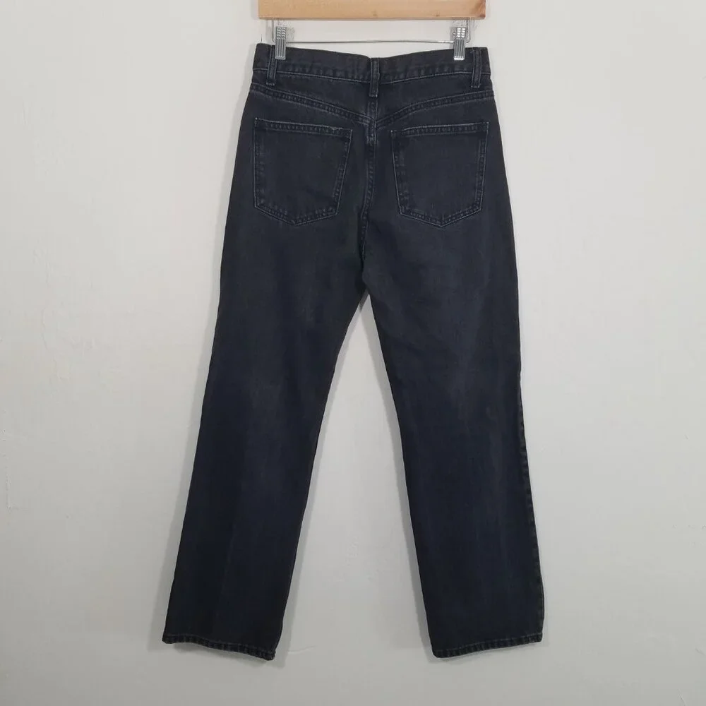 Zara High Rise Straight Jeans Black Size 4